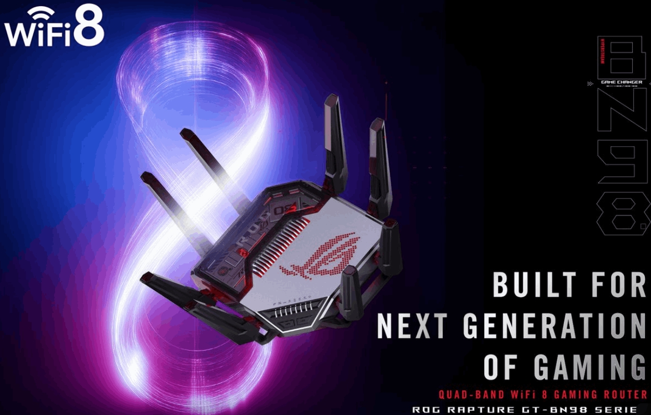 ASUS ROG Rapture GT-BN98 WiFi 8 Router 30 Gbps Besorolással Éri El A Kiskereskedelmet