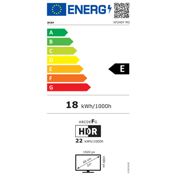 ACER 23,8" Nitro XF240YM3biiph ZeroFrame FHD 180Hz IPS Premium fekete monitor - Image 5
