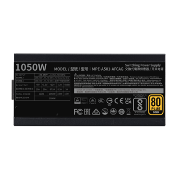 Cooler Master 1050W - MWE Gold 1050 - MPE-A501-AFCAG-3EEU - 80+ Gold ATX 3.1 - V2 Moduláris - fekete tápegység - Image 2