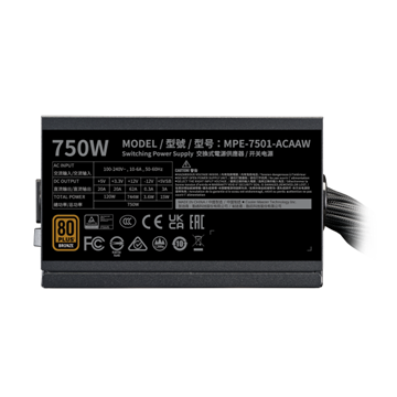 Cooler Master 750W - MWE Bronze 750 V3 - MPE-7501-ACAAW-3BEU - 80+ Bronze ATX3.1 - Fekete Tápegység - Image 2
